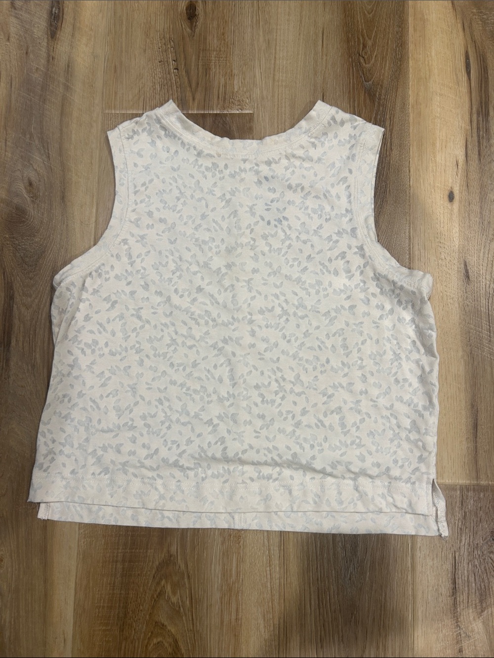 all in motion White Tank with Mesh Leaf Motif